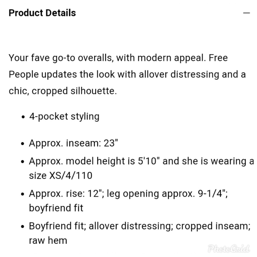 🔥Size 25🔥We the Free Baggy Boyfriend Overalls - Picture 7 of 7